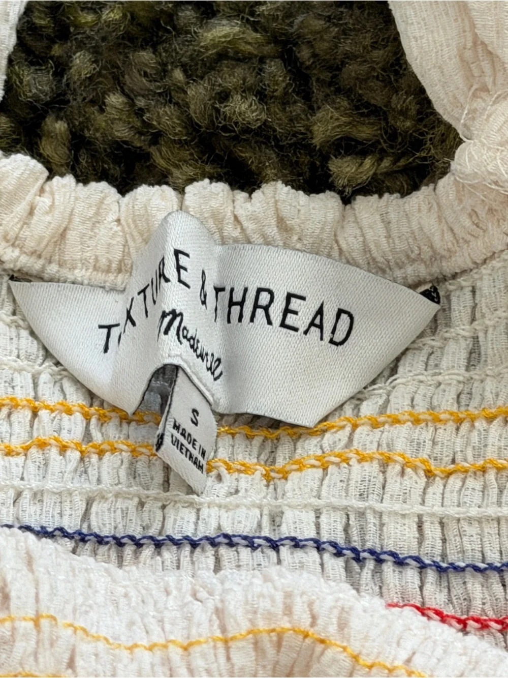 Madewell Texture & Thread Rainbow Smocked Peplum Tank Top Size Small - Picture 3 of 5
